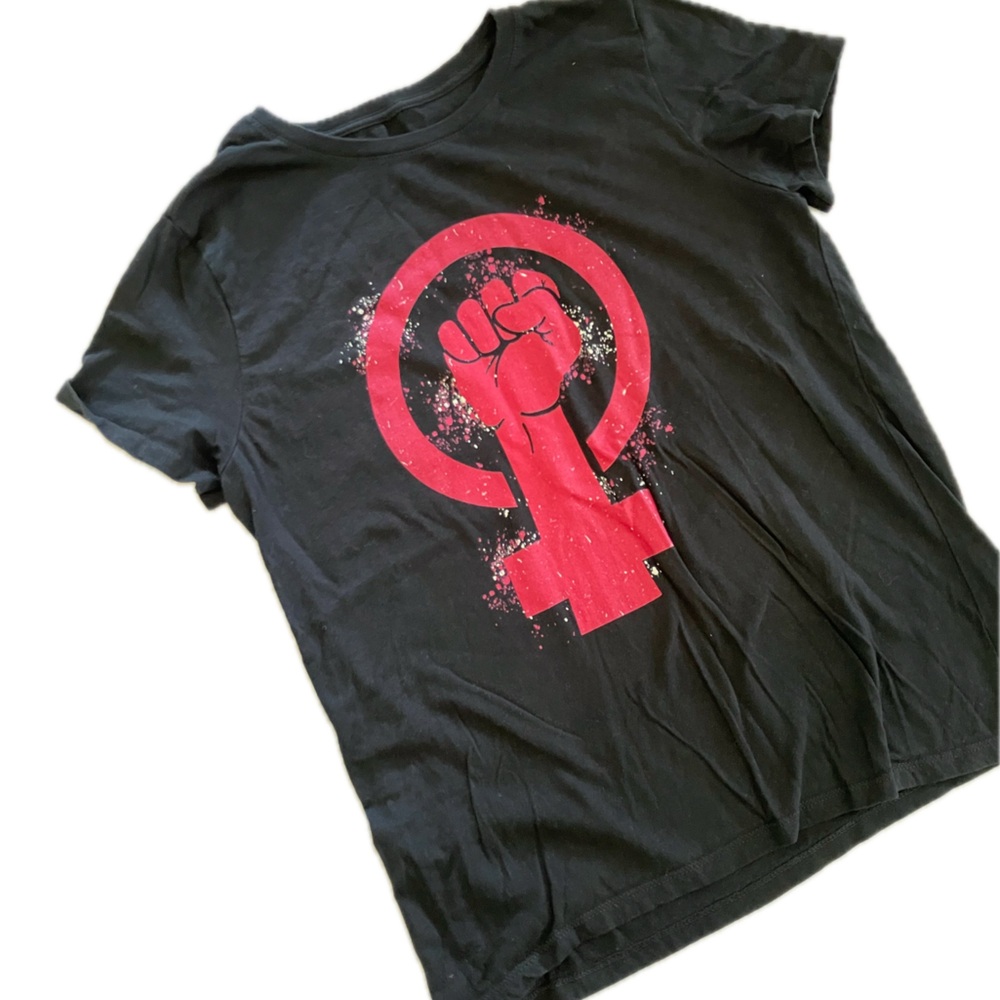 Resist Black and Red Graphic Tee
